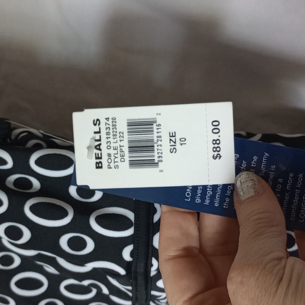NWT Swimsuit Black white size 10 - Picture 2 of 3